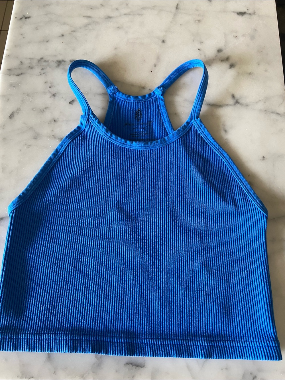 FP Movement by Free People Bright Blue Ribbed seamless crop